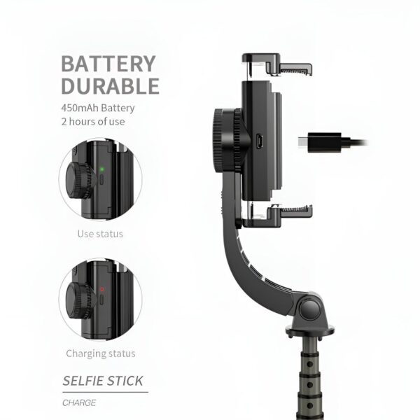 L08 Tripod Handheld Gimbal Stabilizer Selfie Stick – 360° Rotation, Wireless Remote, Anti-Shake, Aluminum Alloy, Compatible with Android/iOS - Image 4