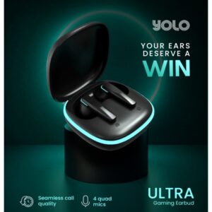 Yolo YoPod Ultra IPX4 Splashproof True Wireless Earbuds With ENC Quad Mics, Super Low Latency